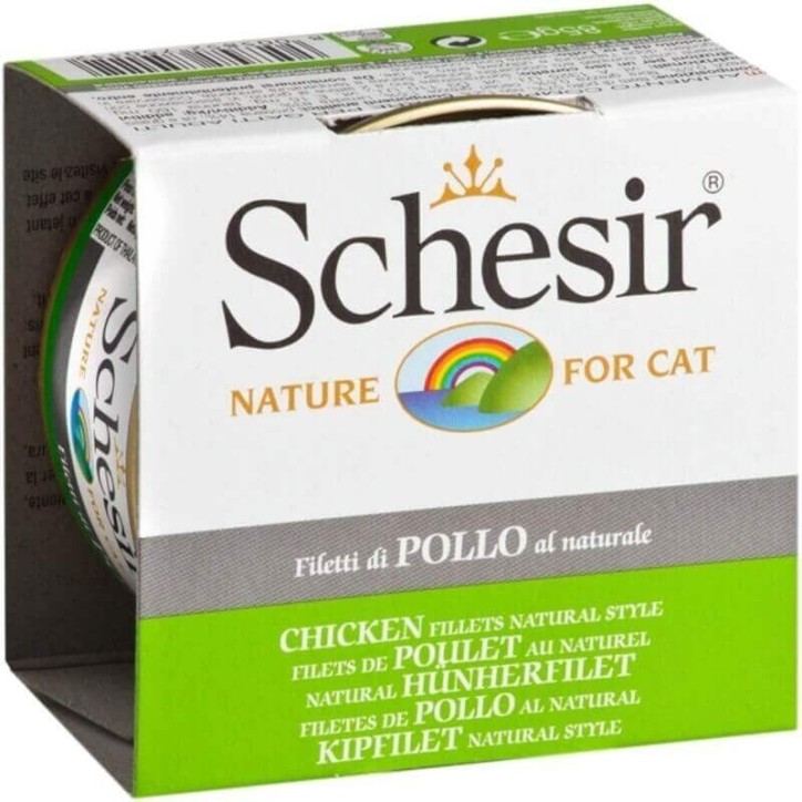 Schesir Llaunes Gat amb Gelatina De Filets de Pollastre al Natural 85Gr