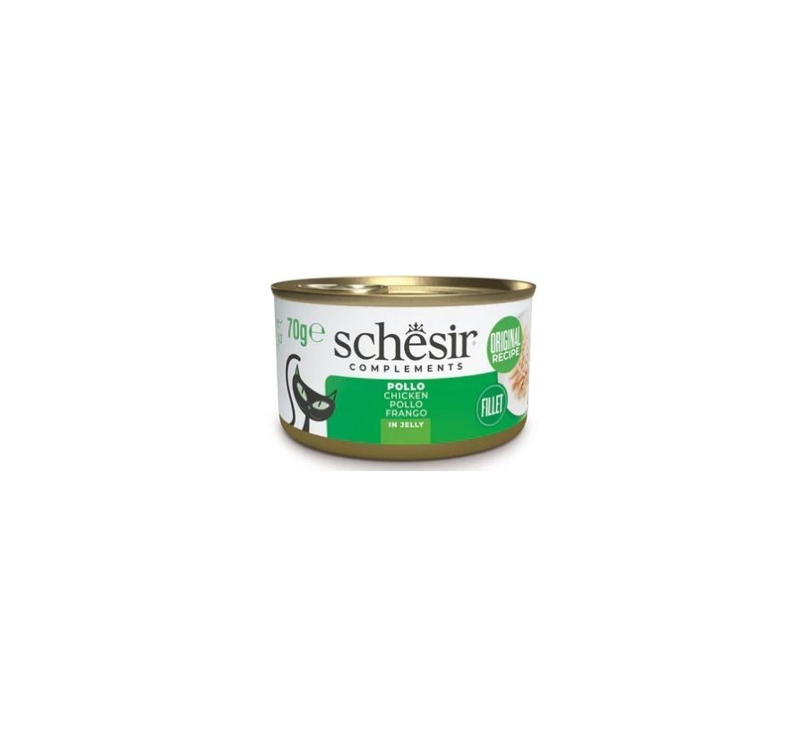 Schesir Llaunes Gat amb Gelatina Filtes de Pollastre 70 Gr 12 Ud. 70 Gr