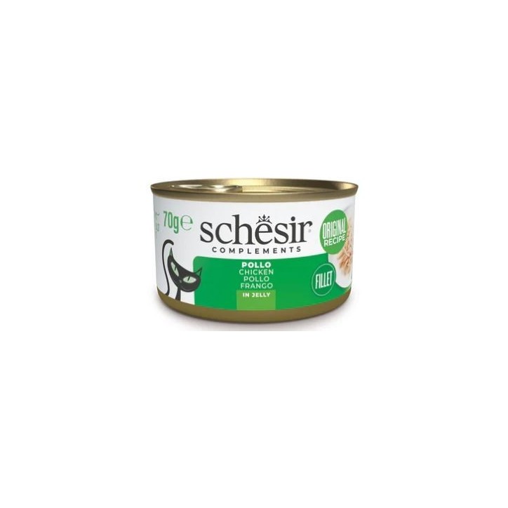 Schesir Llaunes Gat amb Gelatina Filtes de Pollastre 70 Gr 12 Ud. 70 Gr