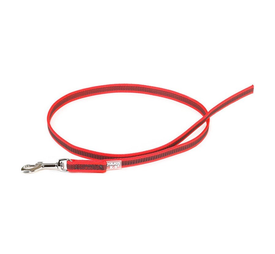 JULIUS Color & Gray - Super-grip leash - Vermell-Gris Width: 1/2" / 14mm |Lenght: 3ft / 1 m | 66lb/30 k