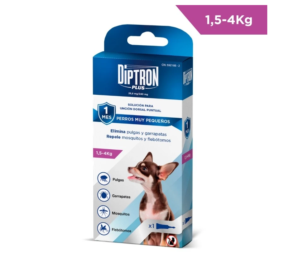 Diptron Plus Pipetas para Perros | Antiparasitario Pulgas y Garrapatas