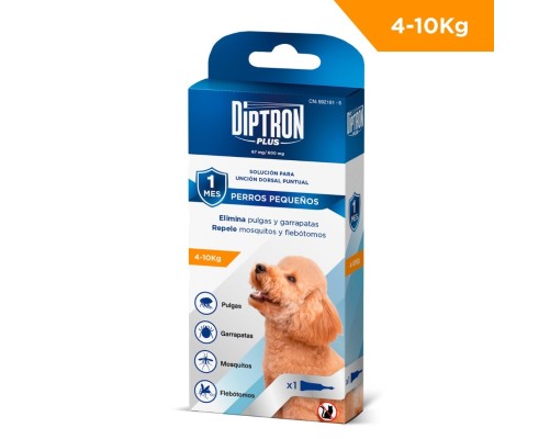 DIPTRON PLUS - PIPETA FIPRONILO + PERMETRINA 1,1 ML - PERRO PEQUEÑO (4-10 KG) - 1 UD