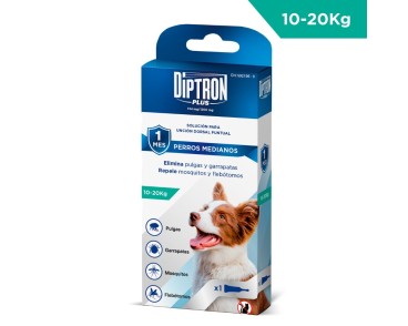 DIPTRON PLUS - PIPETA FIPRONILO + PERMETRINA  PERRO MEDIANO (10-25 KG)