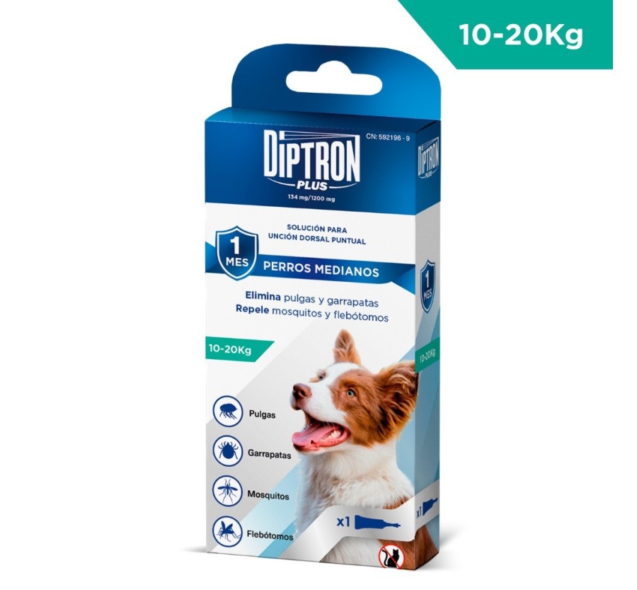DIPTRON PLUS - PIPETA FIPRONILO + PERMETRINA  PERRO MEDIANO (10-25 KG)
