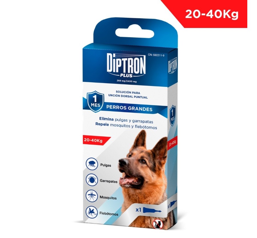 DIPTRON PLUS - PIPETA FIPRONILO + PERMETRINA - PERRO GRANDE (+25 KG)