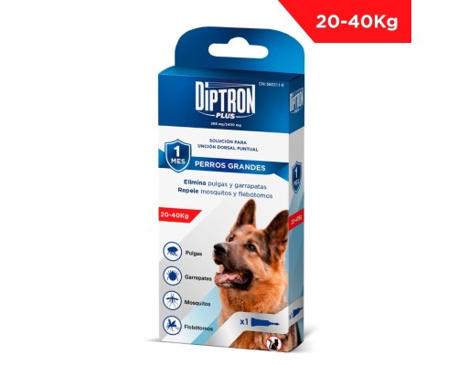 DIPTRON PLUS - PIPETA FIPRONILO + PERMETRINA - PERRO GRANDE (+25 KG)