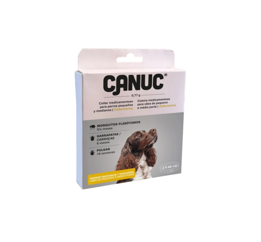 CANUC - COLLAR DELTAMETRINA 48 CM - PERRO PEQUEÑO Y MEDIANO - 2 UDS
