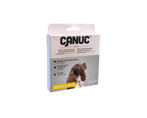 CANUC - COLLAR DELTAMETRINA 48 CM - PERRO PEQUEÑO Y MEDIANO - 2 UDS