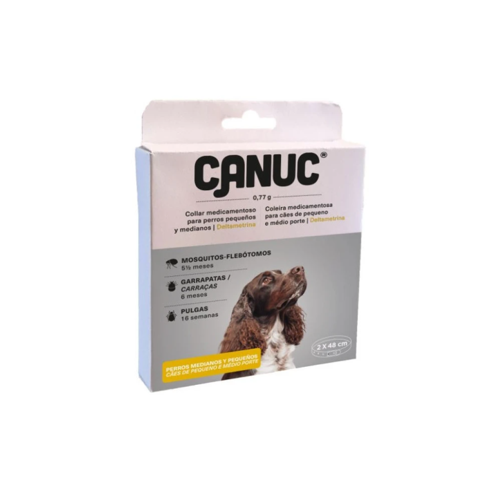 CANUC - COLLAR DELTAMETRINA 48 CM - PERRO PEQUEÑO Y MEDIANO - 2 UDS