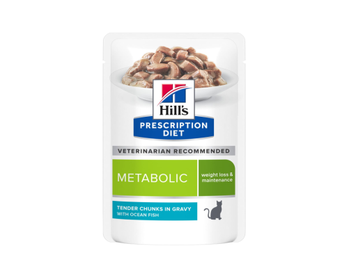 Hill's Prescription Diet Feline Metabolic peix oceànic (bossetes) 12x85g