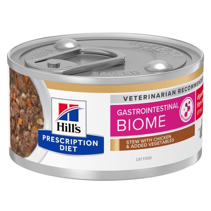 Hill's Prescription Diet Feline Gastrointestinal Biome Stress estofado con pollo y verduras 82g