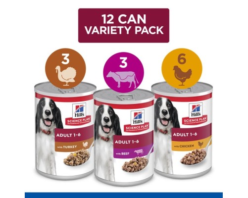 Hill's Science Plan Canine Adult Pollo, Pavo y Ternera 370g