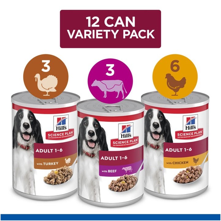 Hill's Science Plan Canine Adult Pollo, Pavo y Ternera 370g