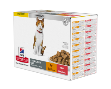 Hill's Science Plan Adult Sterlised pollastre i Salmon (Multipack bossetes) 12x85g